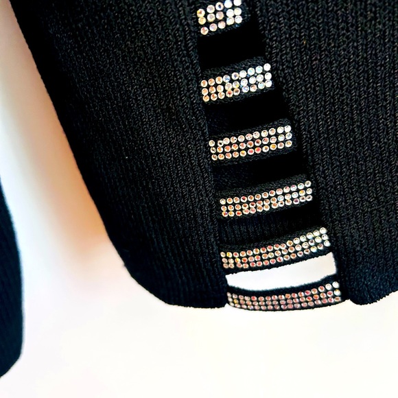 St. John Evening label black crystal embellished jacket - Picture 4 of 9
